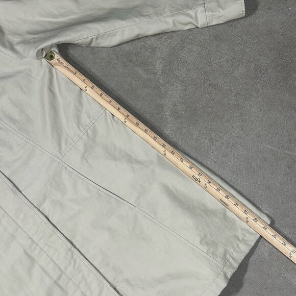 Eddie Bauer Jacket Women's Beige Rain Coat Trench Buttons Mid Length Utility - Picture 10 of 12